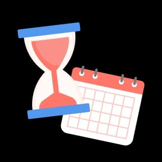 Hourglass and calendar