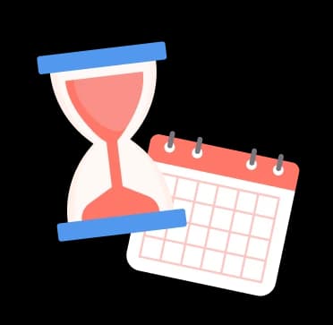 Hourglass and calendar