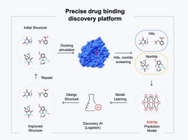 Precision drug binding discovery platform flow diagram